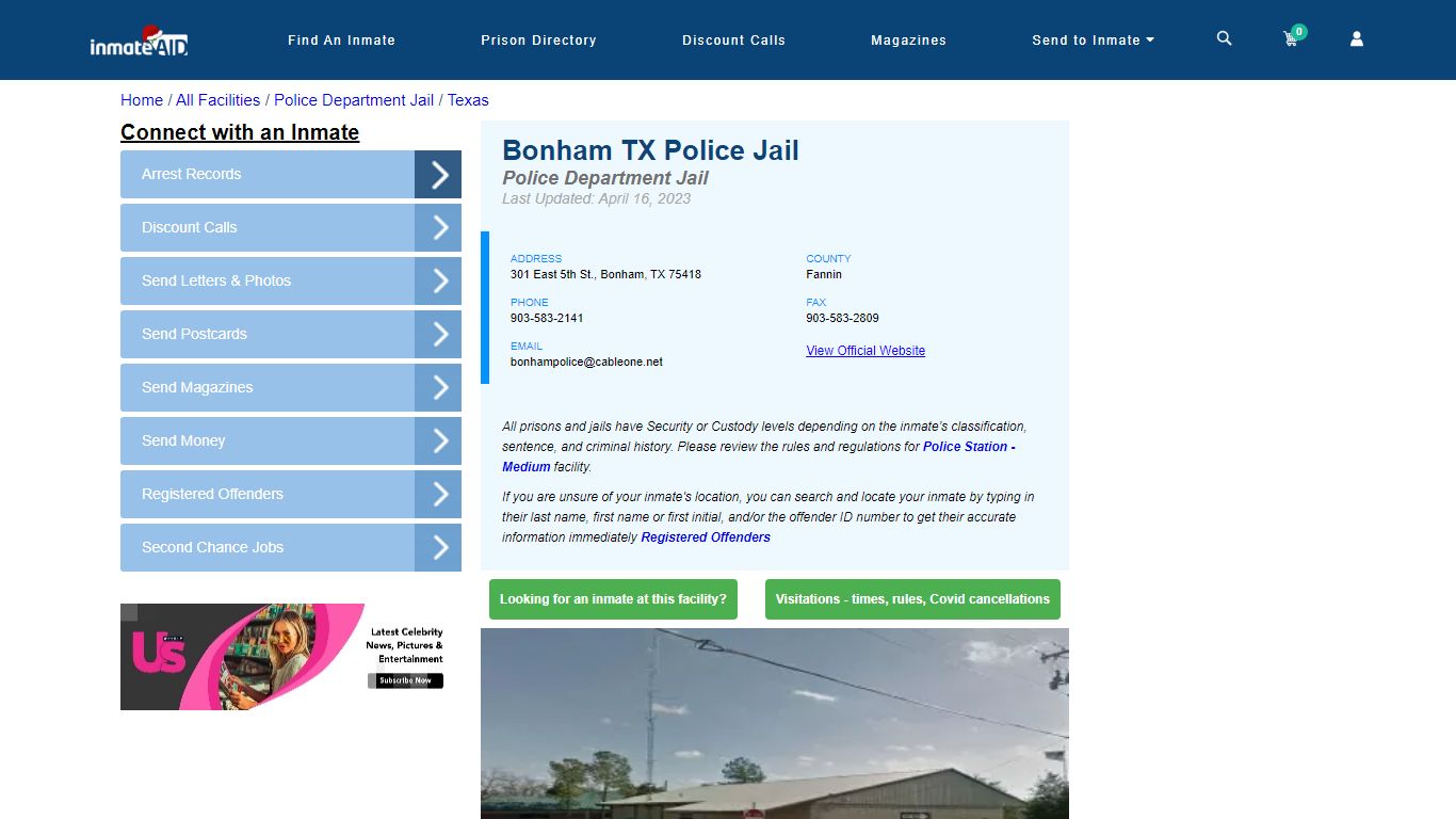 Bonham TX Police Jail & Inmate Search - Bonham, TX